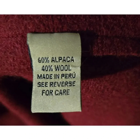 Beyond Threads Felted Alpaca Wool Origami Jacket in Burgundy Deep Red Size M - Picture 8 of 9
